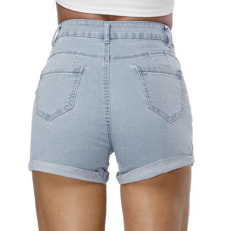 2019 Новый корейский стиль женские с высокой талией стрейч джинсы летние модные