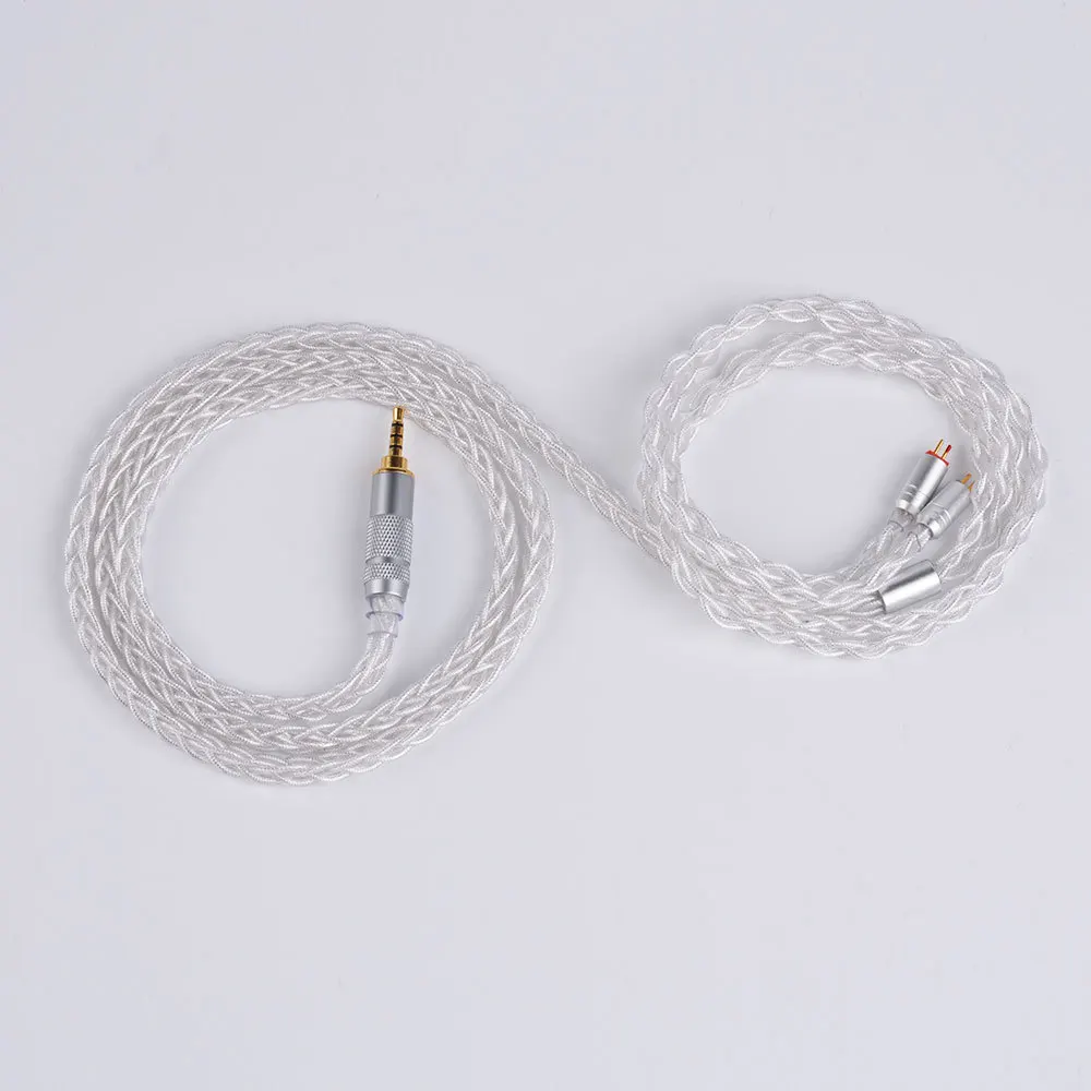 8 штук кабель MMCX для Shure SE215 SE535 SE846 2 pin ZS10 ZST ZAR sony 3 5 мм 4 Баланс серебро Фольга