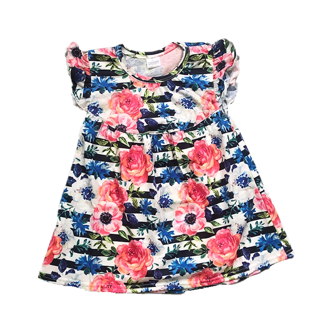 Summer Girl Dress Cute Baby Girls Party Knitted Cotton flower Pattern Boutique Lovely LYQ806-211 | Детская одежда и обувь