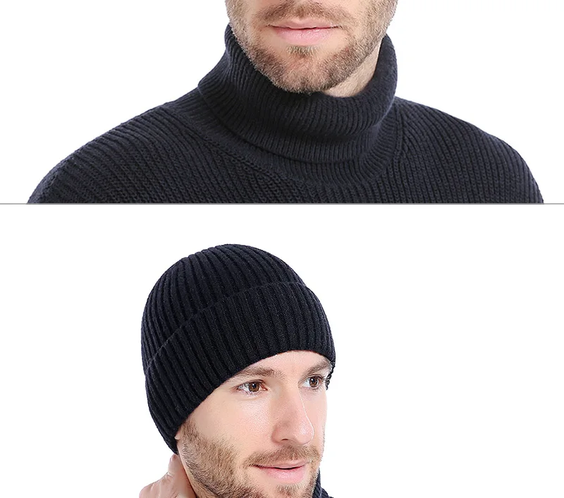 Новинка, шерстяные шапки, вязаные мужские зимние шапки, шапки Skullies Bonnet, Зимние головные уборы для мужчин и женщин, Теплые Мешковатые шапки для спорта на открытом воздухе