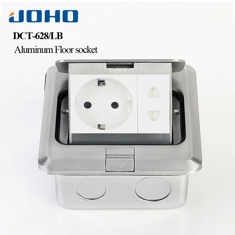 JOHO Aluminum Alloy Pop up Electrical Sockets Promotion 16A 250V EU Socket 2 Pole outlet RJ45 HDMI USB | Обустройство дома