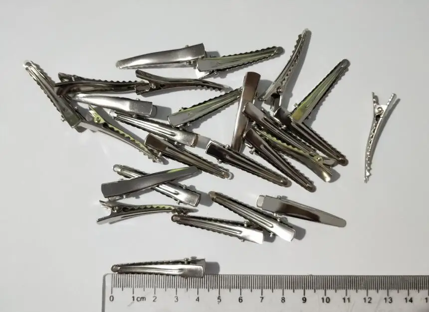 50pcs 45mm Single Prong with tooth hair clips Pins Hairclips Alligator clip Hairpins Metal nickel plating DIY Accessory FJ3200 |