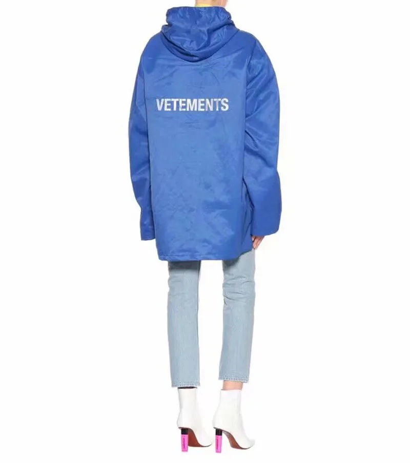 19SS новые куртки от Vetements модная уличная одежда большой плащ верхняя одежда куртки от Vetements желтый синий Vetements куртка