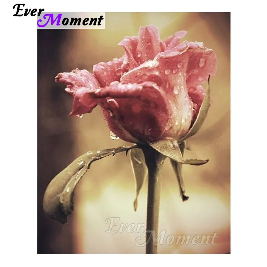 Ever Moment DIY Алмазная вышивка розовые розы Бриллиантовая мозаика квадратные дрели