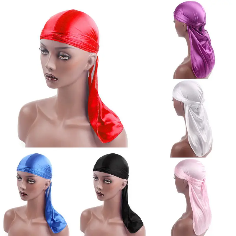 Женская шелковая шапка с длинным хвостом головной убор Durag Пиратская Мужская