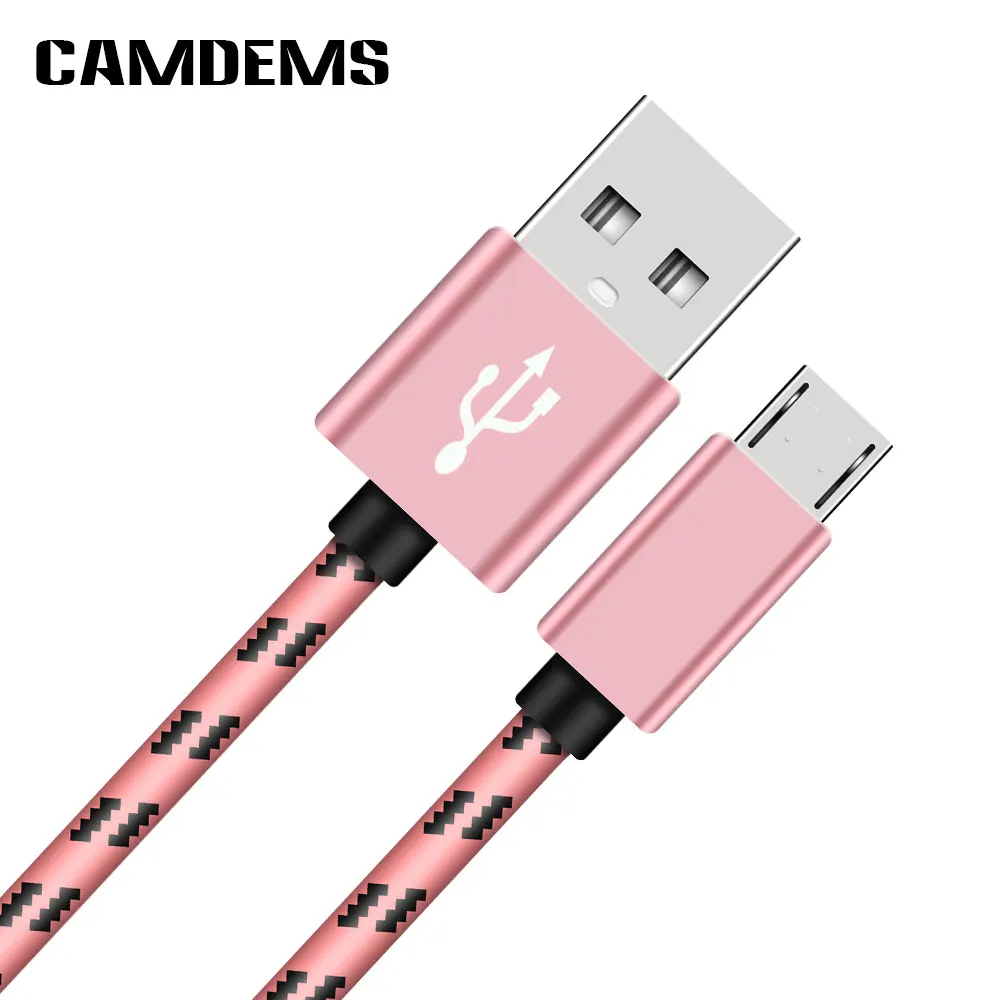 Camdems 1 5 м нейлоновый Плетеный тканевый Micro V8 usb Кабель зарядного устройства для