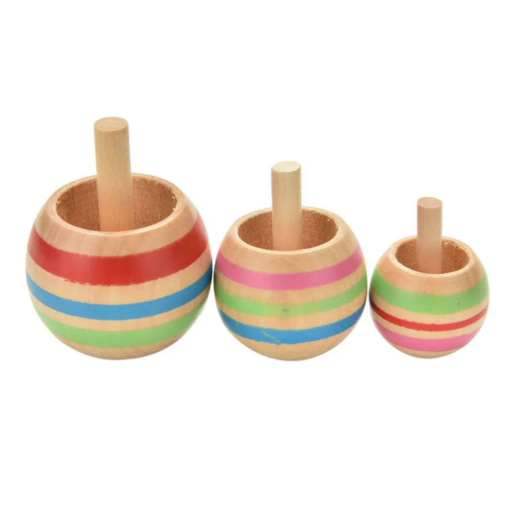 Детский деревянный спиннинг 3 шт./компл.|spinning top|wooden spinning top toytoy |