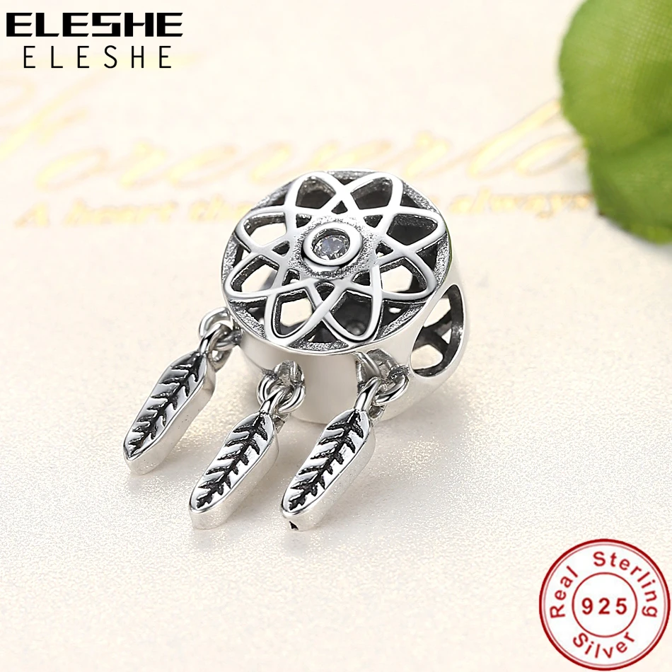 ELESHE, 925 пробы, Серебряный держатель Ловец снов, бусины, подходит для браслета, ожерелья, сделай сам, изготовление ювелирных изделий, подарок на день Святого Валентина