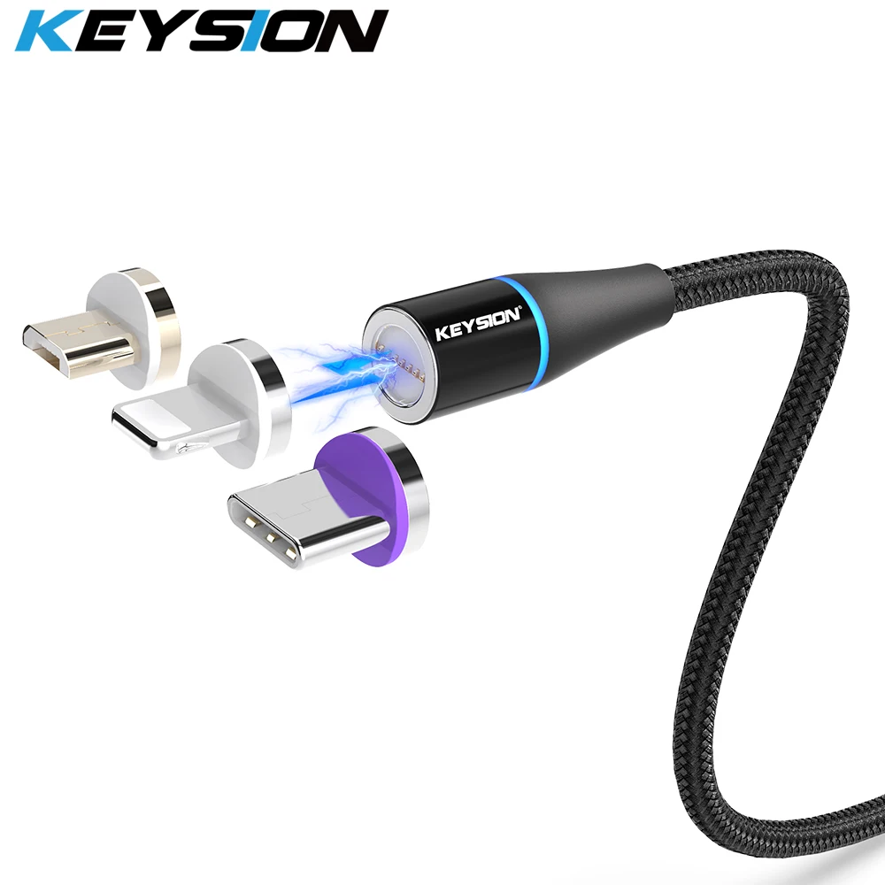 Магнитный кабель KEYSION для Samsung A70 A50 A30 A20 Xiaomi Mi 9T K20 провод быстрой зарядки магнитное