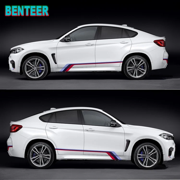 3 цвета KK новые наклейки на боковые кузова автомобиля M performance для BMW F30 F10 F20 E90 E60 E40