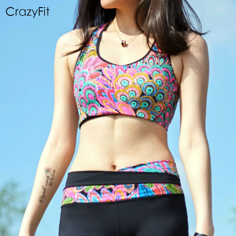 Профессиональный женский бюстгальтер с вышивкой для занятий йогой и фитнесом