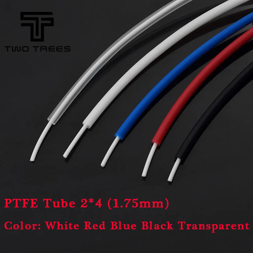1 м PTFE труба ID 2 мм OD 4 мм Труба к j-головке hotend RepRap росток Боуден экструдер для 3d печати двигателя V5 V6 1,75 мм нити