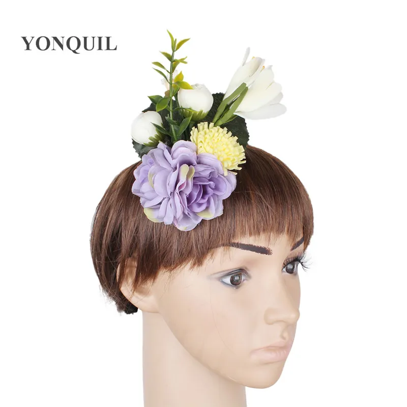 

Women 12CM Fashion Silk Flowers Hair Clips For Fascinator Hair Accessories Bohemian Style Flower Crown Hairband Ladies 6PCS/LOT