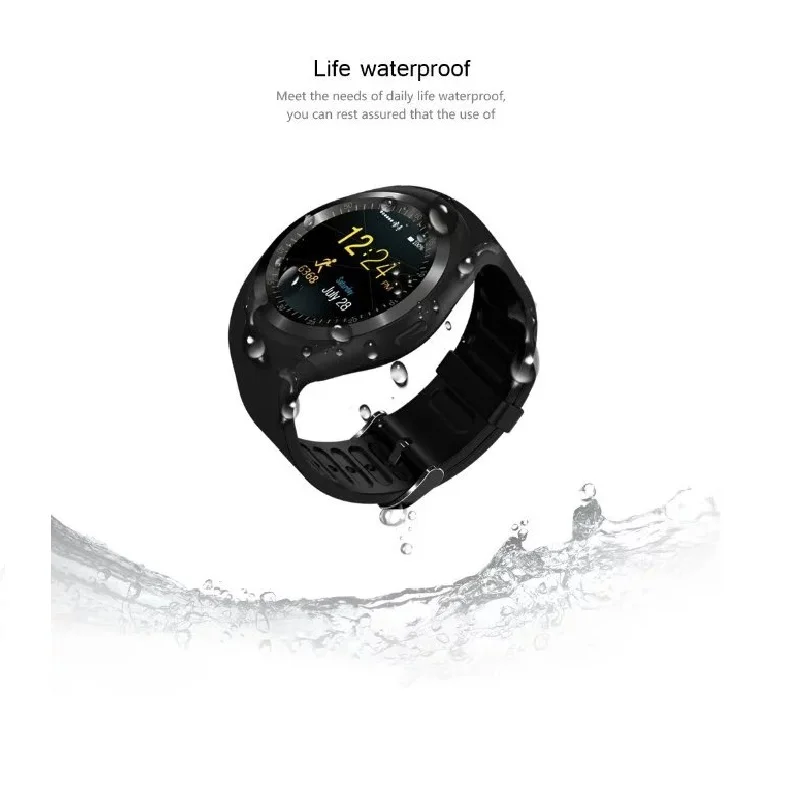 Завод 2G Smartwatch 1,22 дюймов полный круглый дисплей sim один nano sim Bluetooth SM01 Смарт часы без камеры