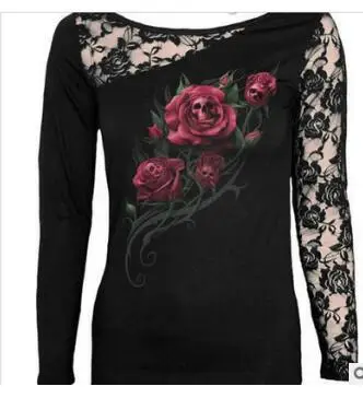 30 шт. оптовая продажа быстрая доставка модная женская футболка с принтом черепа