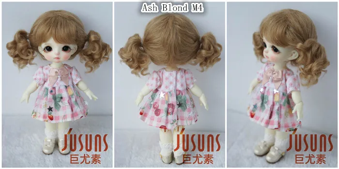 JD294 1/8 прекрасный мохер BJD куклы парики Детские Twintail парик для куклы мохеровый 5-6 дюймов куклы аксессуары