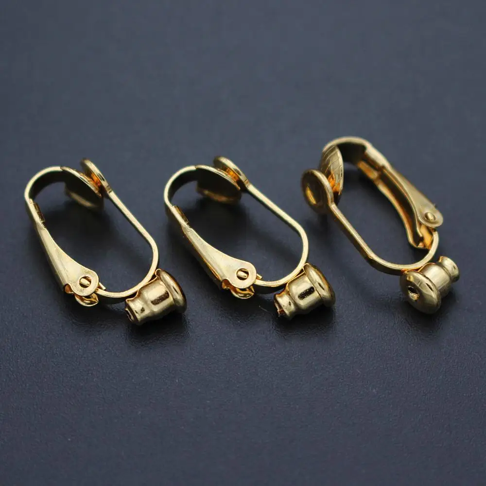 gold tone Серьги из нержавеющей стали, адаптер для людей, клипсы на серьги, сделай сам, инструмент для изготовления ювелирных изделий, фурнитура, клипсы для ушей, конвертер, не пирсинг - Цвет: gold tone
