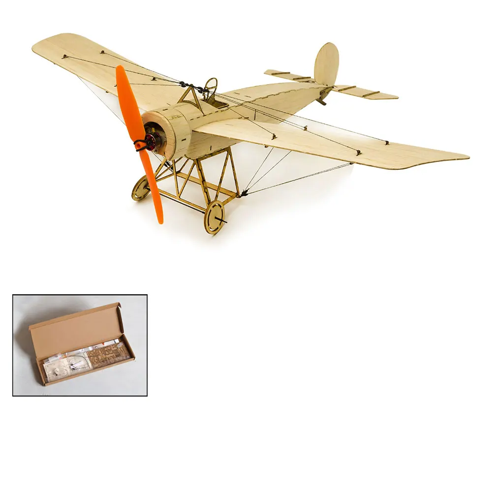 K0801 маленький радиоуправляемый самолет Fokker-E Balsa Wood 420 мм размах крыльев биплан RC самолет набор для DIY игрушки