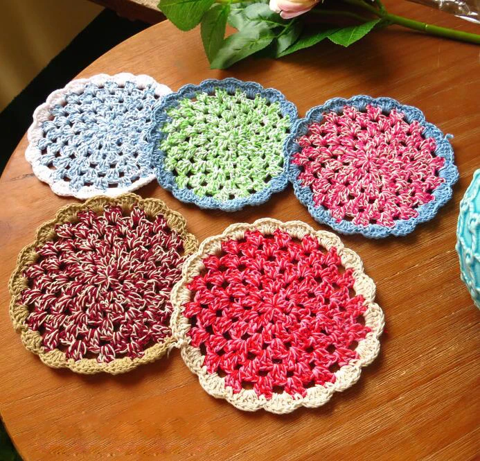 2 шт./лот хлопковые подкладки для ручного вязания цветные декоративные коврики с