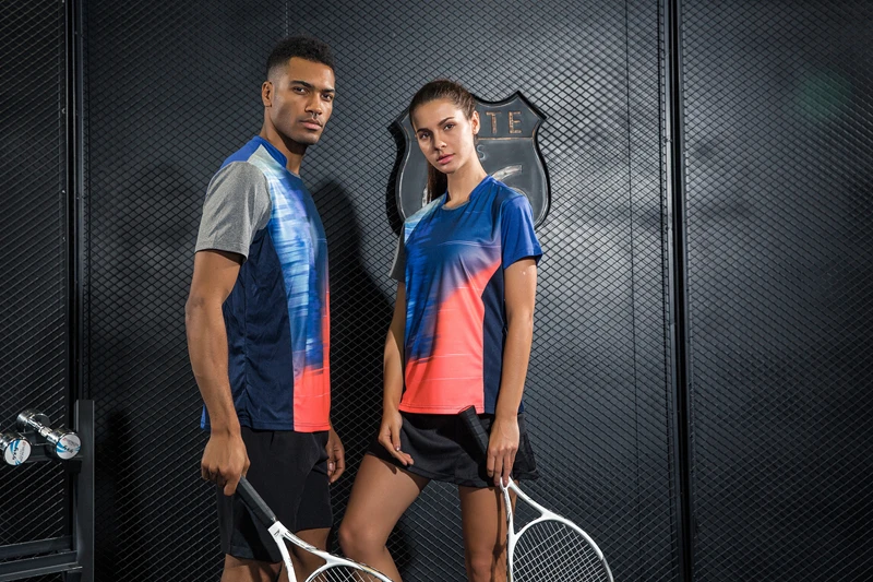 2017 Бег Фитнес Спортивная быстросохнущая дышащая Бадминтон рубашка Для