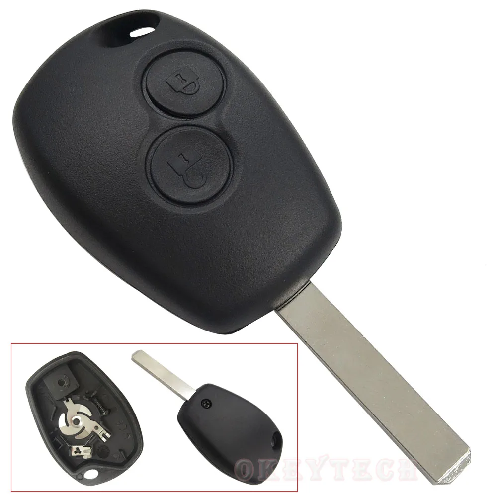 

OkeyTech Remote Car Key Case For Renault Duster Modus Clio 3 Twingo DACIA Logan Sandero 2 Buttons Replacement Fob Shell Cover