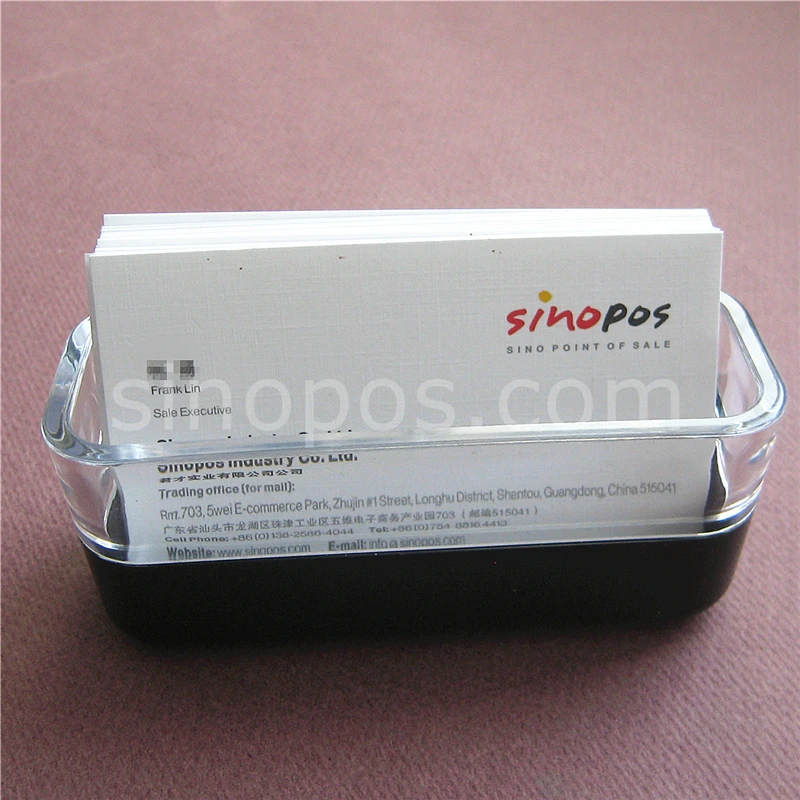 Настольный диспенсер для визитных карточек офисный пластиковый прозрачный