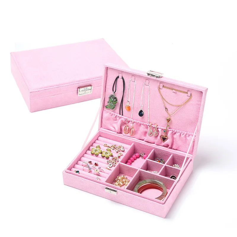 YINUO 2019 New Flannel Jewelry Box Big Capacity Organizer choker Ring necklace Storage | Дом и сад