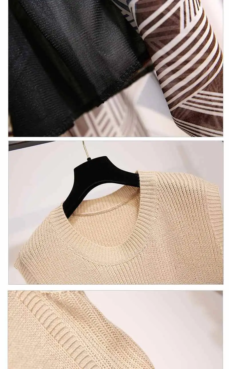 ICHOIX зимнее платье женский корейский стиль Вязаный Свитер комплект из 2 предметов платье 2 шт наряды офисное женское платье Повседневная рубашка платье