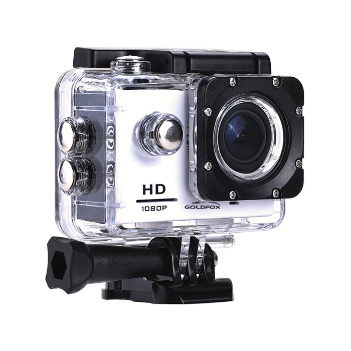 White Goldfox экшн-камера HD 1080P 2," ЖК-экран 120D Go подводный 30 м Водонепроницаемая профессиональная видеокамера для записи видео s Mini Sport Cam - Цвет: White