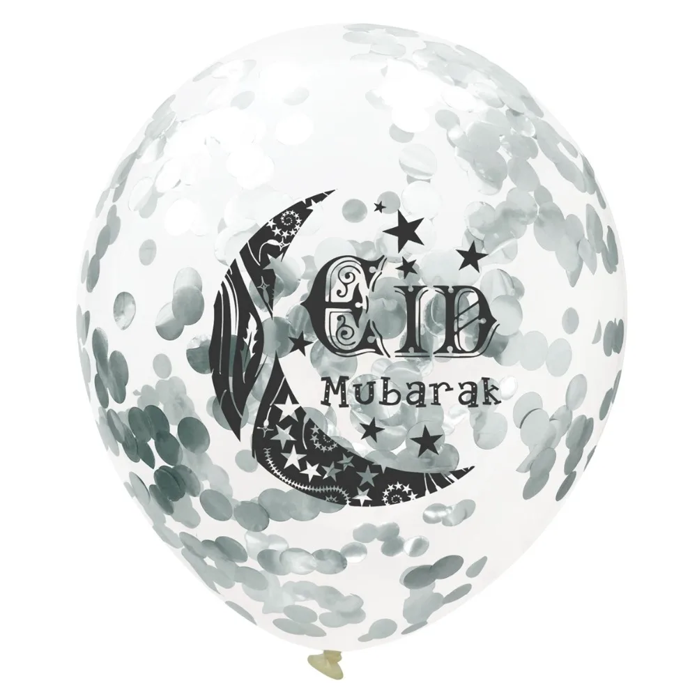 YORIWOO 10pcs Eid Mubarak Balloon Latex Confetti Ramadan Transparent Balloons Air Birthday Party Decorations | Дом и сад