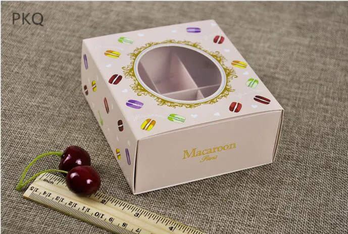 20 штук мини-кекс коробка с окном Зеленый Розовый Бумага для упаковки подарка