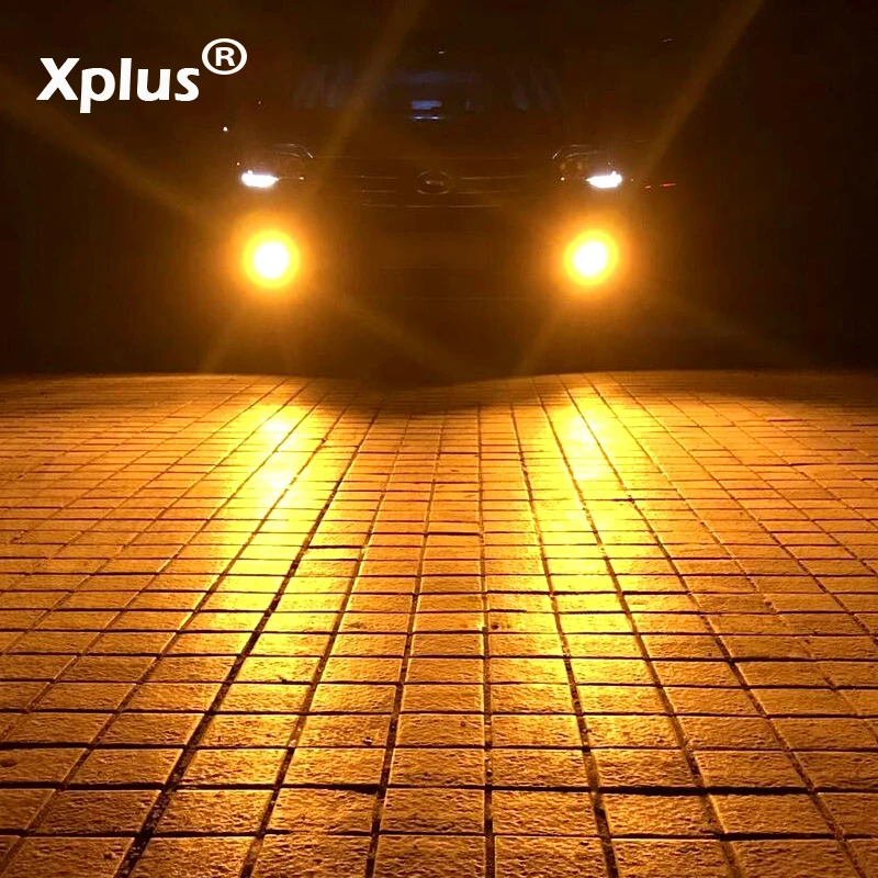 Xplus, супер яркий Автомобильный светодиодный противотуманный фонарь, сменная передняя противотуманная фара, стробоскоп H1 H3 H7 9005 9006 880 881, желтый, голубой, белый