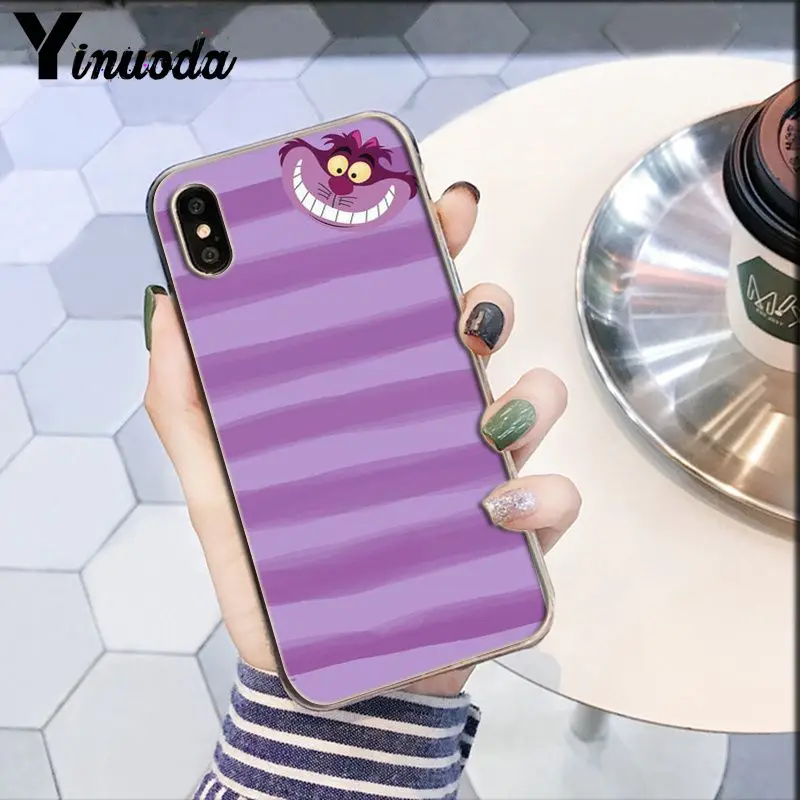 Yinuoda Чеширский кот мы все в фиолетовом и розовом DIY чехол для телефона для Apple iPhone 8 7 6 6S Plus X XS MAX 5 5S SE XR
