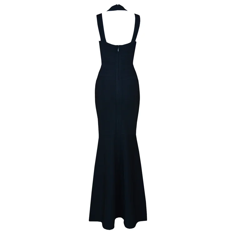 High Quality Black Sleeveless Bodycon Long Rayon Bandage Dress Evening Party | Женская одежда