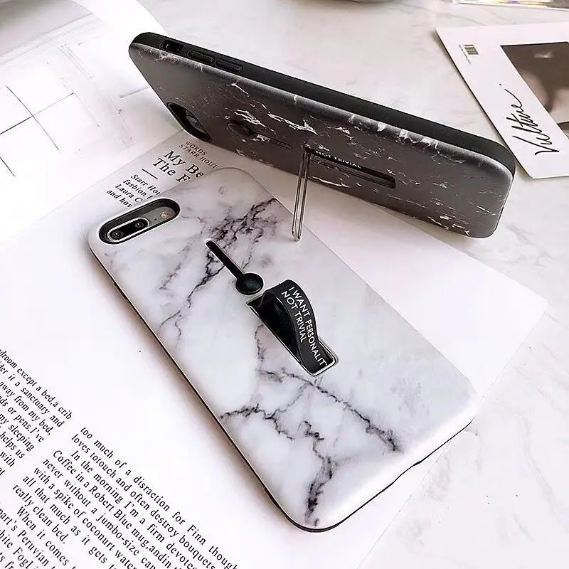Стильный ретро Мрамор узор стенд Кольцо Держатель Жесткий Чехол для iPhone X 8 6s 7 Plus |