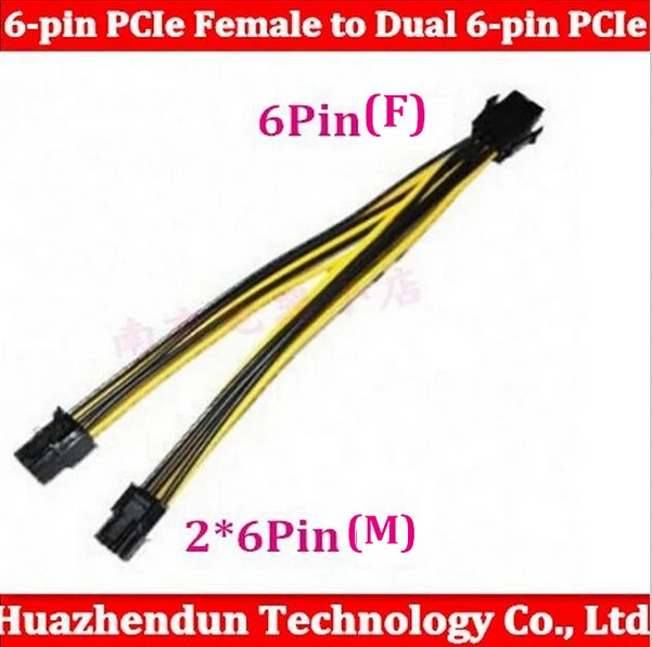 

100PCS 6-pin 6pin to dual 6pin 6 pin PCIe Female to l 6 pin PCIe Male Power Splitter Adapter Connector 18AWG---uwe koslowski