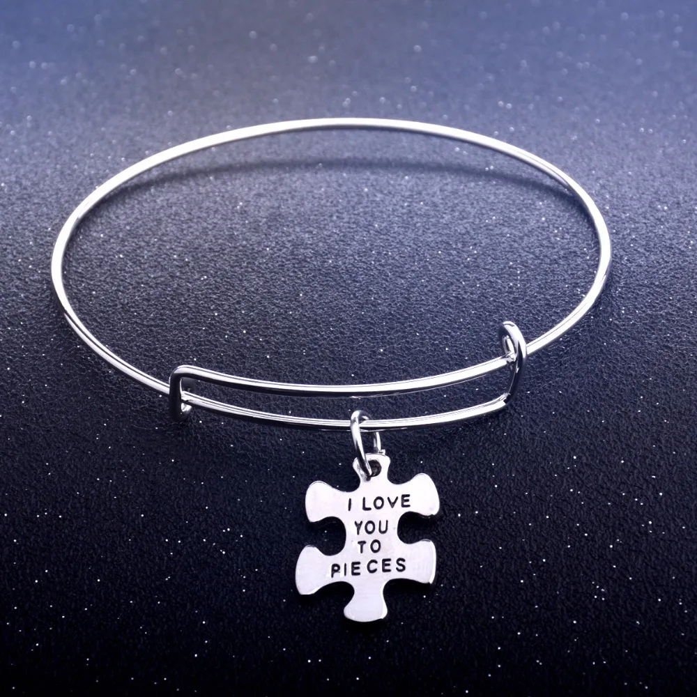 Charm Puzzle I Love You To Pieces браслеты для влюбленных лучшие друзья браслет женщин мужчин
