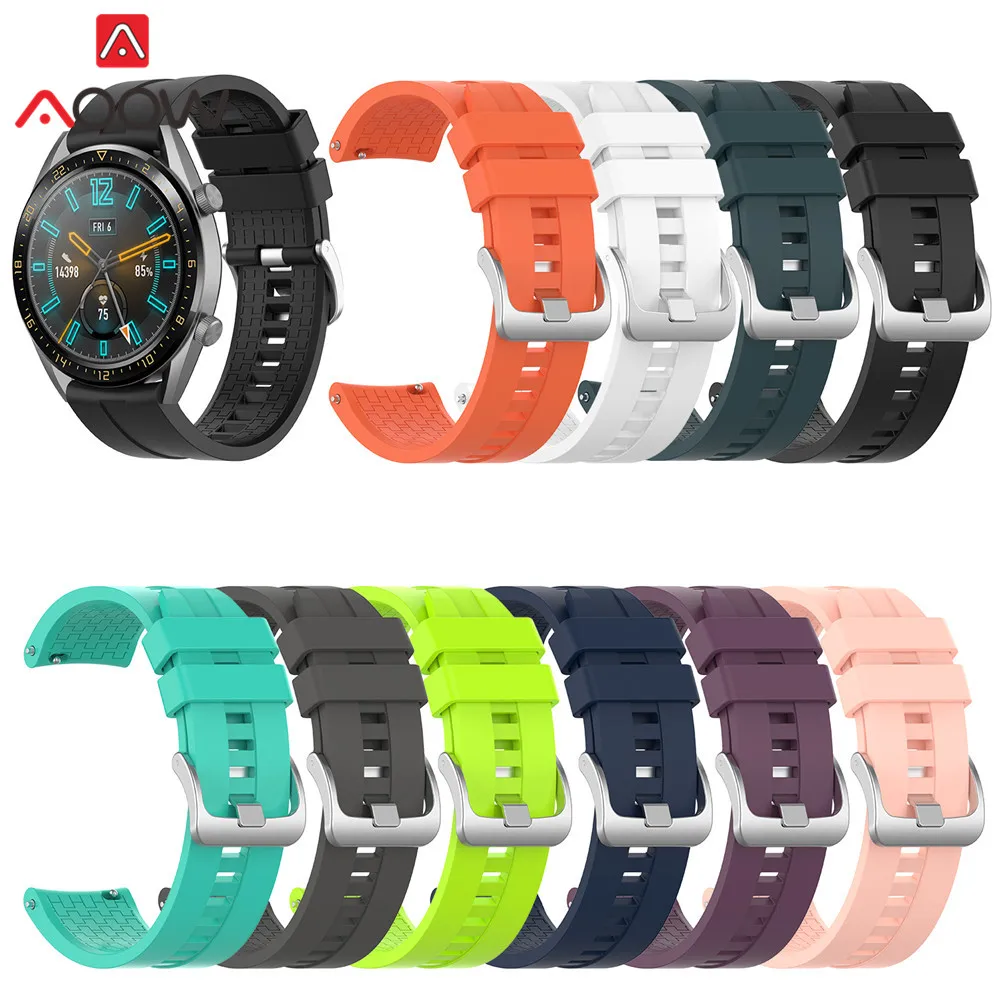 22 мм силиконовый ремешок для часов huawei Watch GT 2 Active/элегантный 42 мм 46 мм Honor Watch волшебный, резиновый спортивный браслет