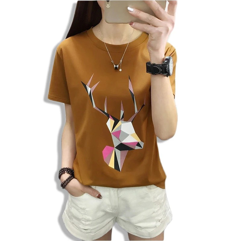 Женская футболка 2019 модные женские хлопковые футболки с принтом Летние