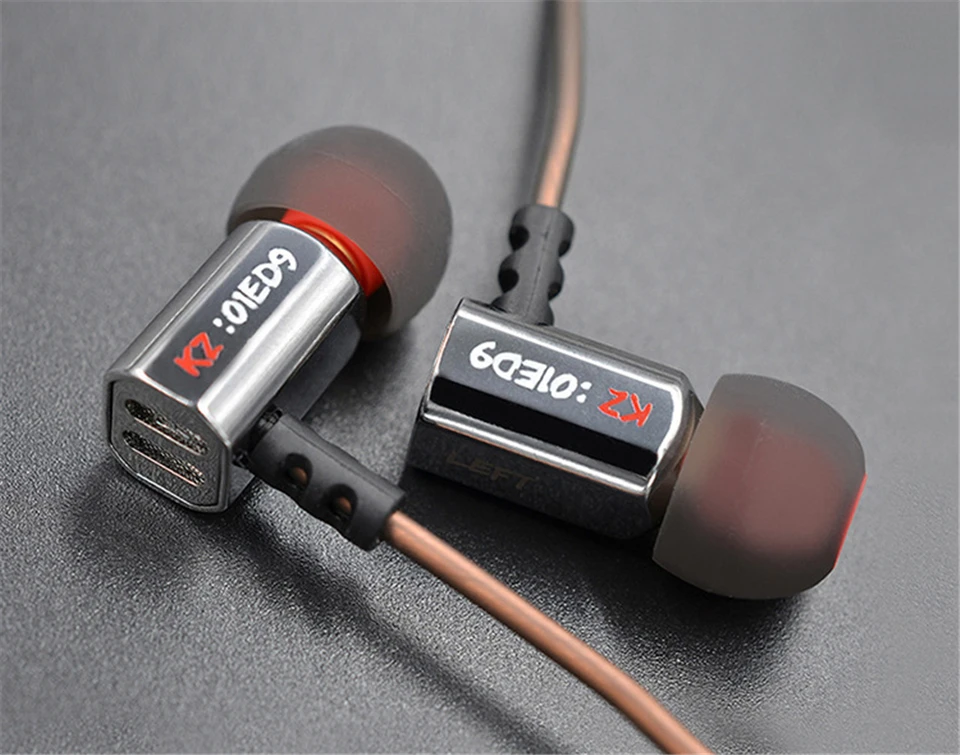 KZ ED9 металлические супер чаши настройки сопла наушники в ухо Мониторы HiFi наушники с микрофоном прозрачный звук стерео наушники