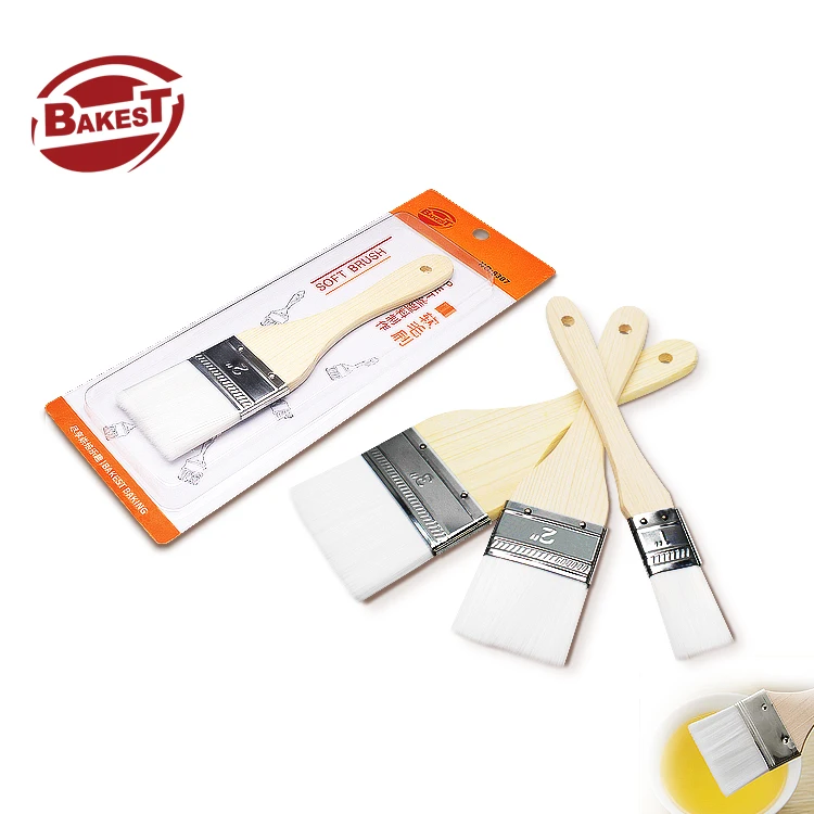 Высокотемпературная нейлоновая кисточка BAKEST с деревянной ручкой цельные