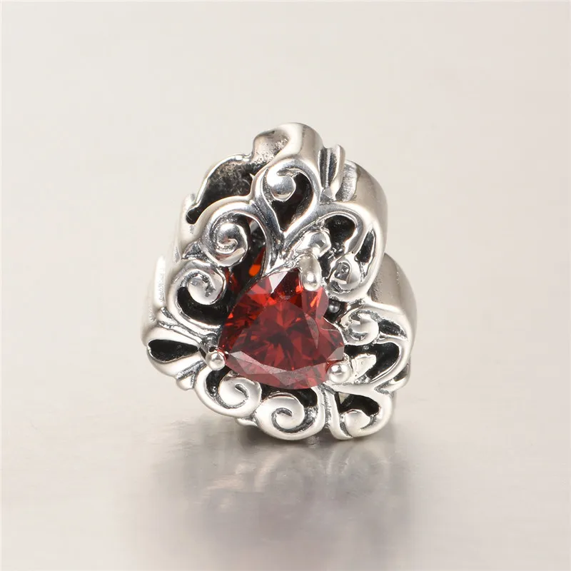 День матери Joyas De Plata 925 Шарм в виде сердца Гранат циркония талисманы подходят для изготовления браслетов DIY Gw модные ювелирные изделия X419H30