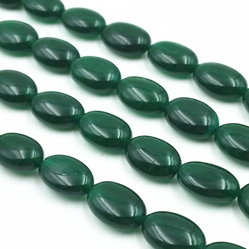 

DIY Accessories Natural Stone Chalcedony Loose Beads Green Jades Oval Beads for Jewelry Making 9x13mm Jaspers Craft 15inch A298