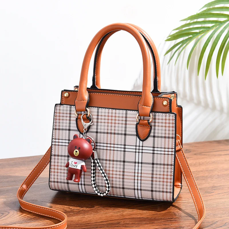 Роскошные дамские сумочки в клетку дизайнерская женская сумка через плечо