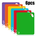 Набор цветных пластиковых кухонных разделочных досок, 6 шт., нескользящая разделочная доска, можно мыть в посудомоечной машине, кухонные приспособления