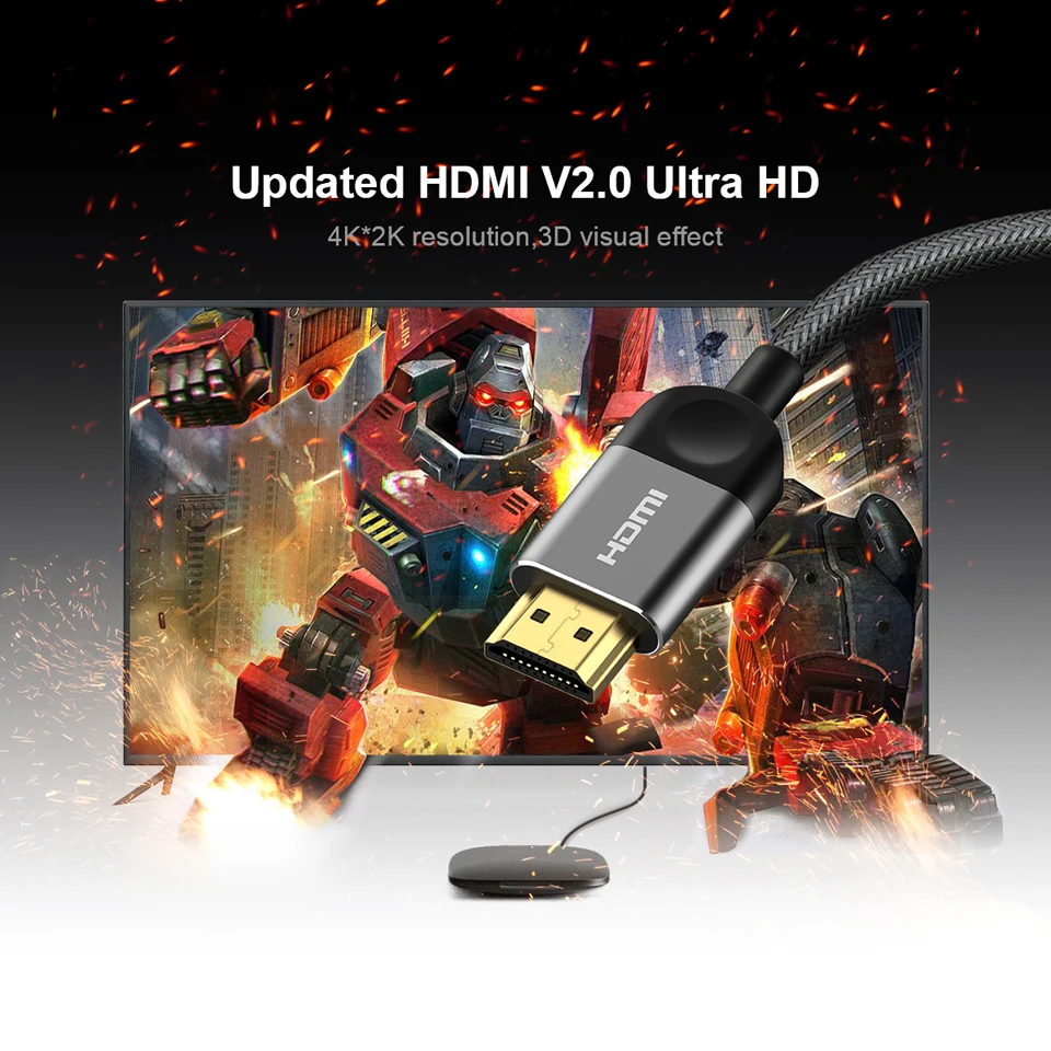 QGEEM HDMI кабель HDMI в HDMI 2,0 кабель 4K для проектора Xiaomi, Zend переключатель PS4 TV TVBox xbox 360 1 м 2 м 5 м кабель HDMI