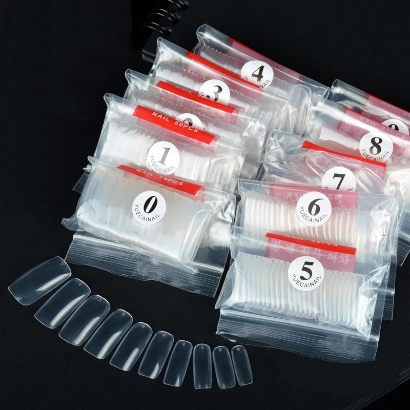 Новые 500 шт./упак. Натуральные Цветные накладные ногти с квадратной головкой для
