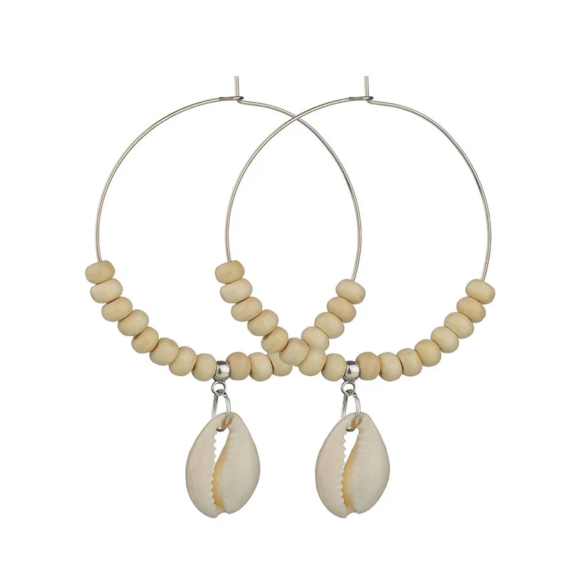 ZORCVENS New Fashion Creative Natural Shell Earrings for Women Boho Handmade Scallop Conch Drop Earrings Jewelry gifts - Окраска металла: 62665