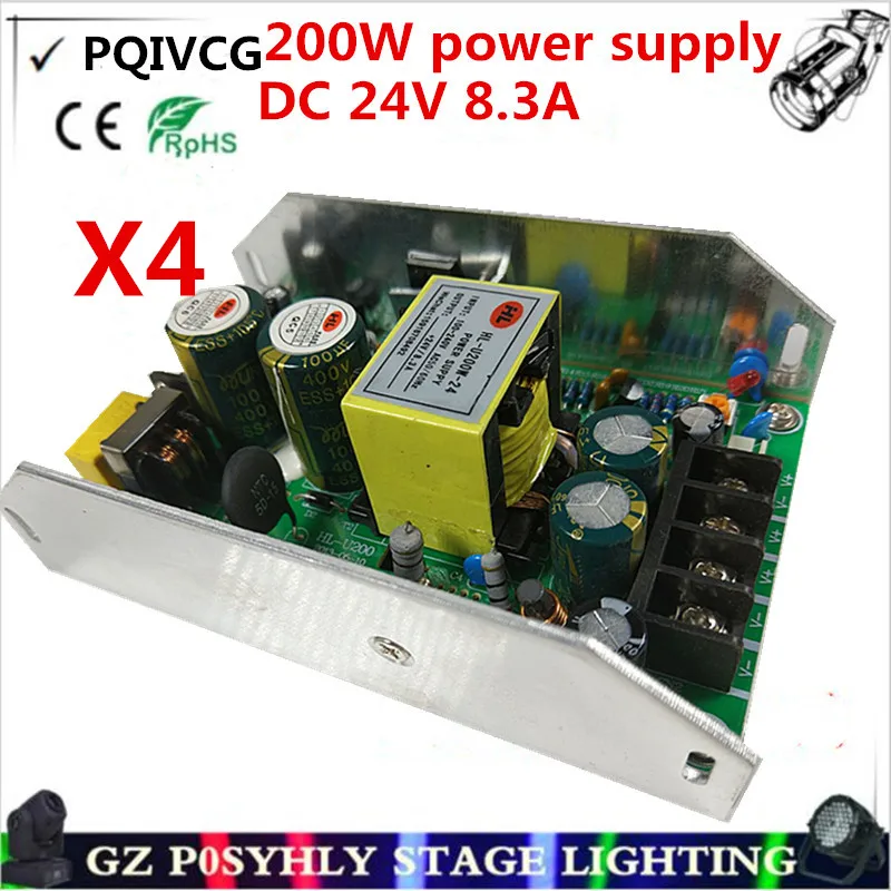 4 шт./200 Вт источник питания DC24V 8.3A Освещение сцены. Led par power профессиональное