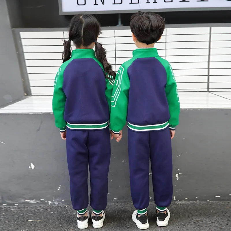 Brand Design Girls Spring School Uniform Boys 3-12T Zipper Baseball Tracksuit Kids Sports Games Clothing Set Jogging Suit A49 | Детская